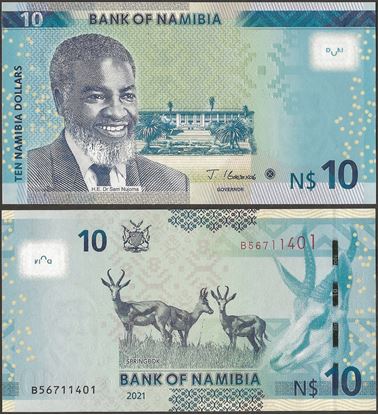 Picture of Namibia,P16b,B216b,10 Dollars,2021