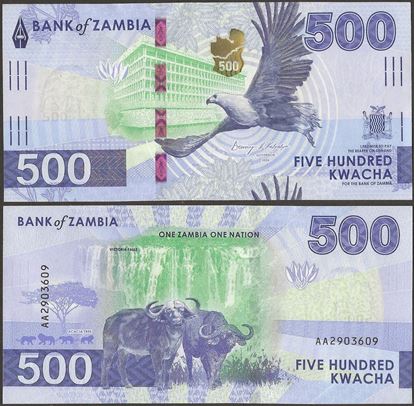 Picture of Zambia,Pw67,B176a,500 Kwacha,2025