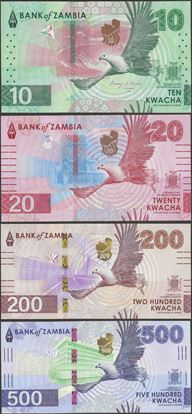 Picture of Zambia,SET - 4 notes,10 - 50 Kwacha,2025