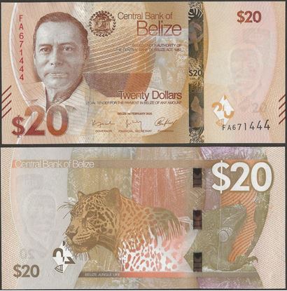 Picture of Belize,Pw76,B334,20 Dollars,2025