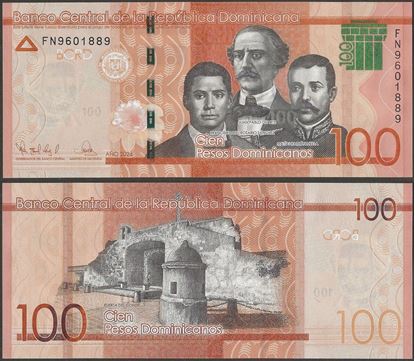 Picture of Dominican Republic,P190,B728f,100 Pesos Dominicanos,2024