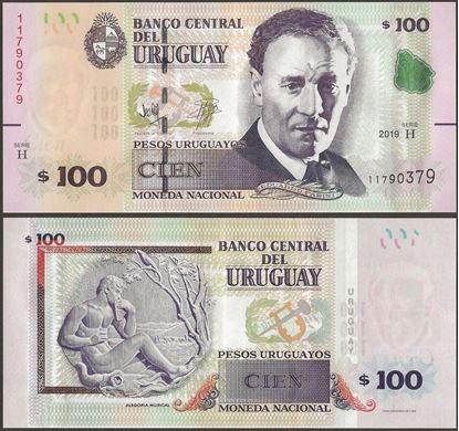 Picture of Uruguay,P095B,B554b,100 Pesos Uruguayos,2019