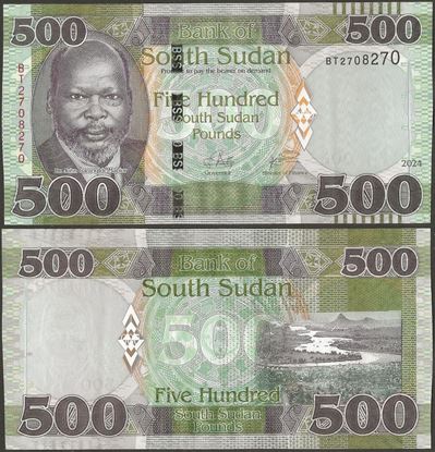 Picture of South Sudan,Pw20a,B120a,500 SS Pounds,2024