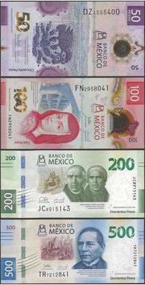 Picture of Mexico,B723-B726,850 Pesos,2025,100 Annv