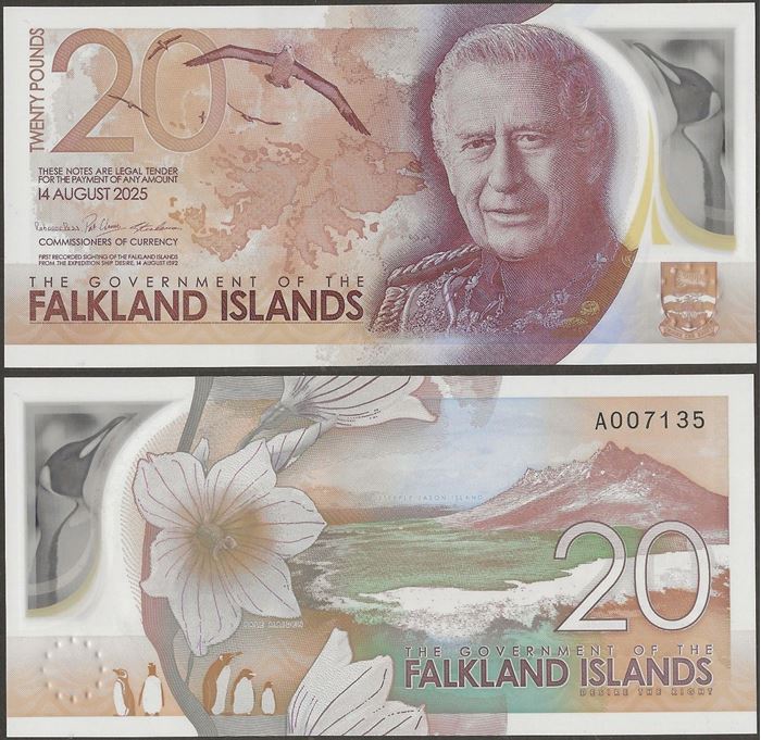 Picture of Falkland Islands,P22,B225,20 Pounds,2025