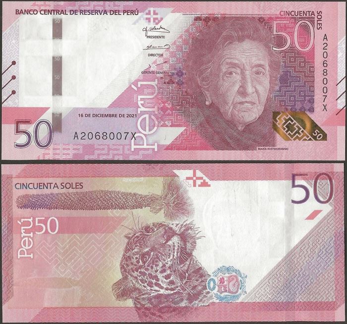 Picture of Peru,P198b,B539b,50 Soles,2021