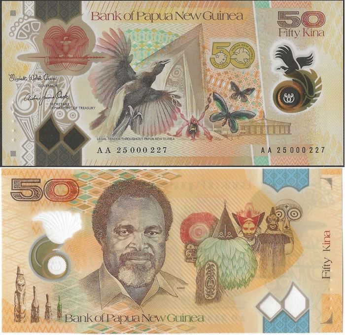 Picture of Papua New Guinea,Pw58,B162a,50 Kina,2025,Comm,AA