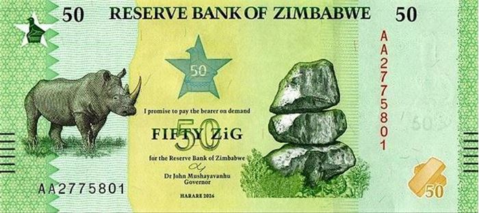 Picture of Zimbabwe,P117,B208,50 Dollars,2026