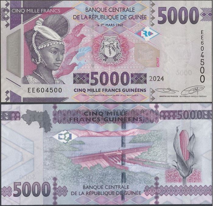 Picture of Guinea,P49e,B340e,5000 Francs,2024