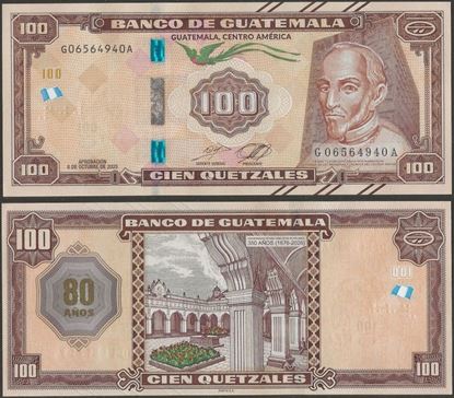 Picture of Guatemala,P130a,B613a,100 Queztals,2020 ( In 2021)