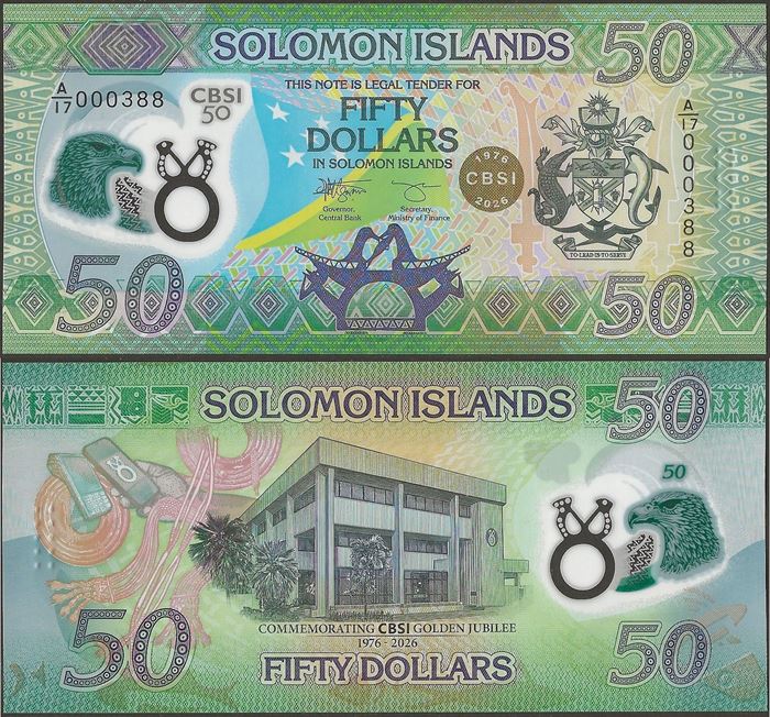 Picture of Solomon Islands,P40,B230,50 Dollars,2026,Comm