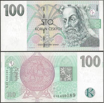 Picture of Czech Republic,P18,B117a,100 Korun,1997