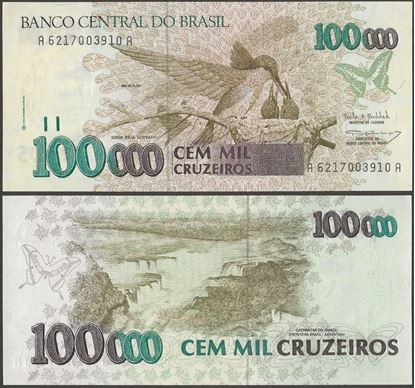 Picture of Brazil,P235b,B857b,100000 Cruzeiros,In 1993